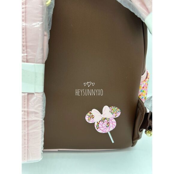 Loungefly Disney Minnie Mouse Chocolate Lollipop Ears Mini Backpack - Picture 6 of 7